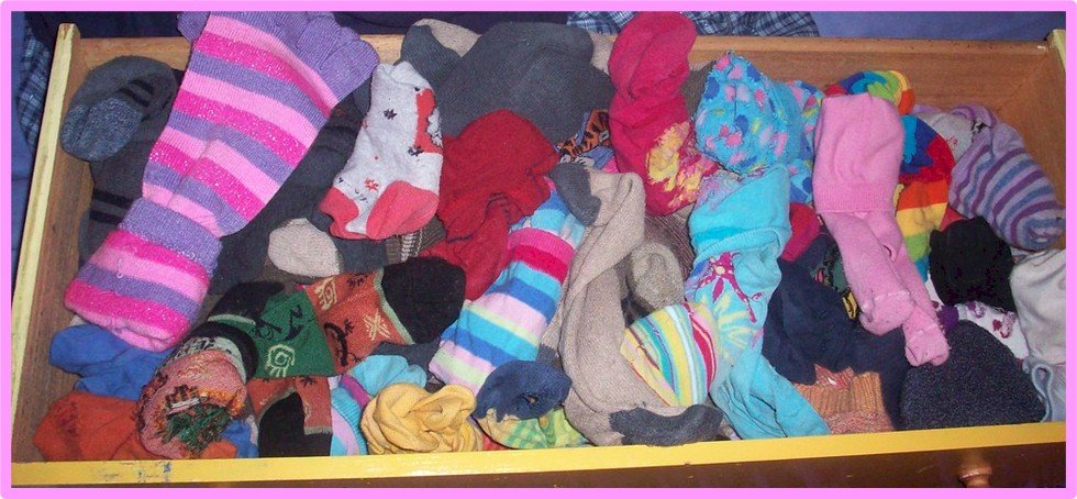 Drawer of assorted ankle socks